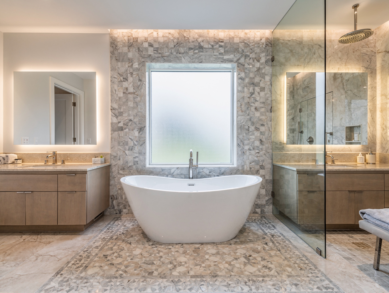 Remodeled primary bathroom, example design inspiration