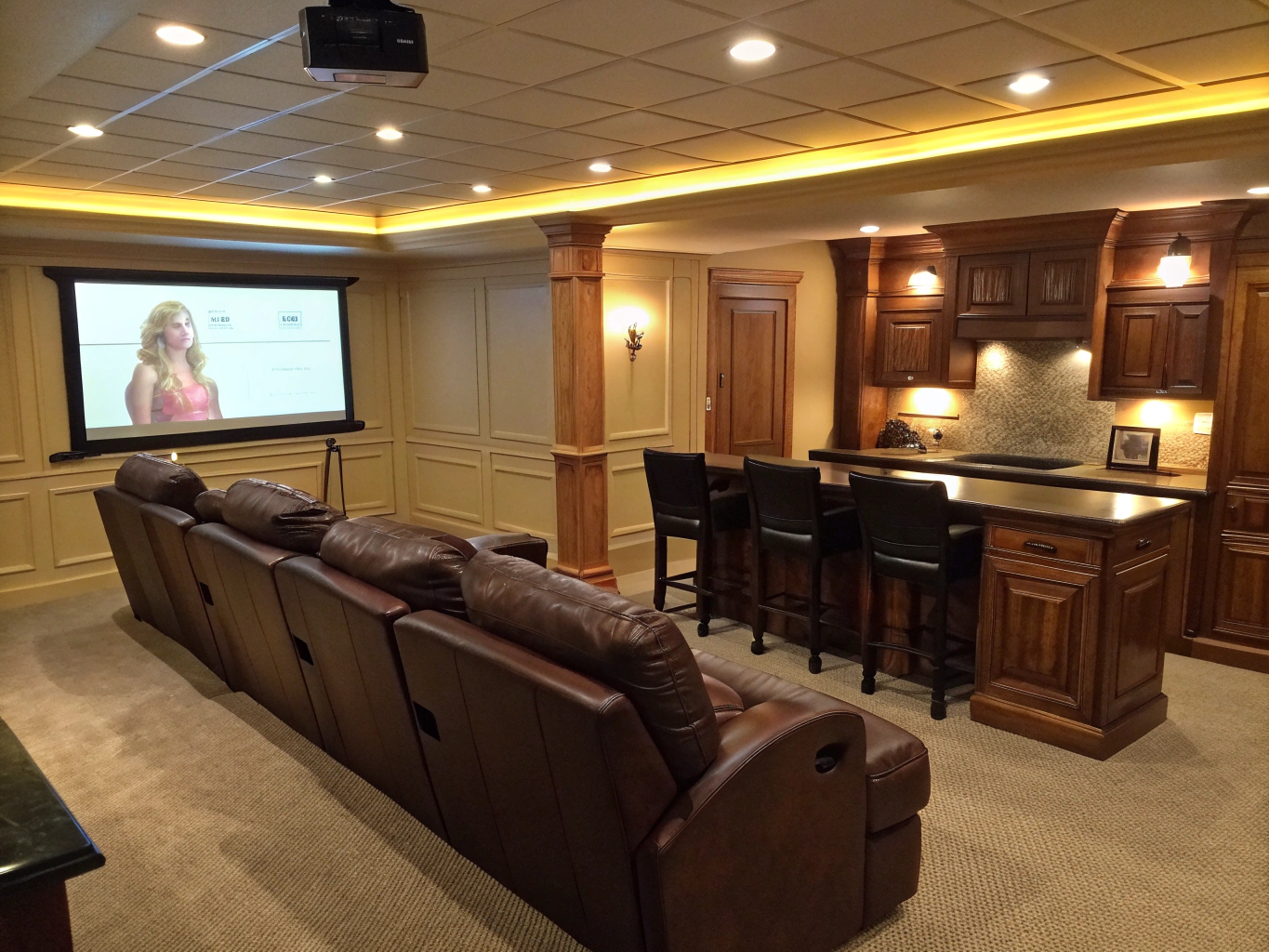 Finished basement family room, example design inspiration